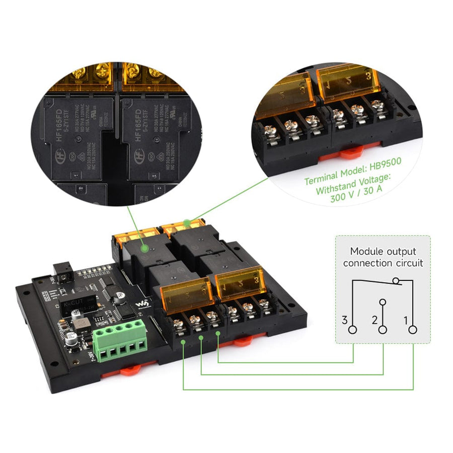 4-Channel Modbus RTU Relay Module with RS-485 Interface - The Pi Hut