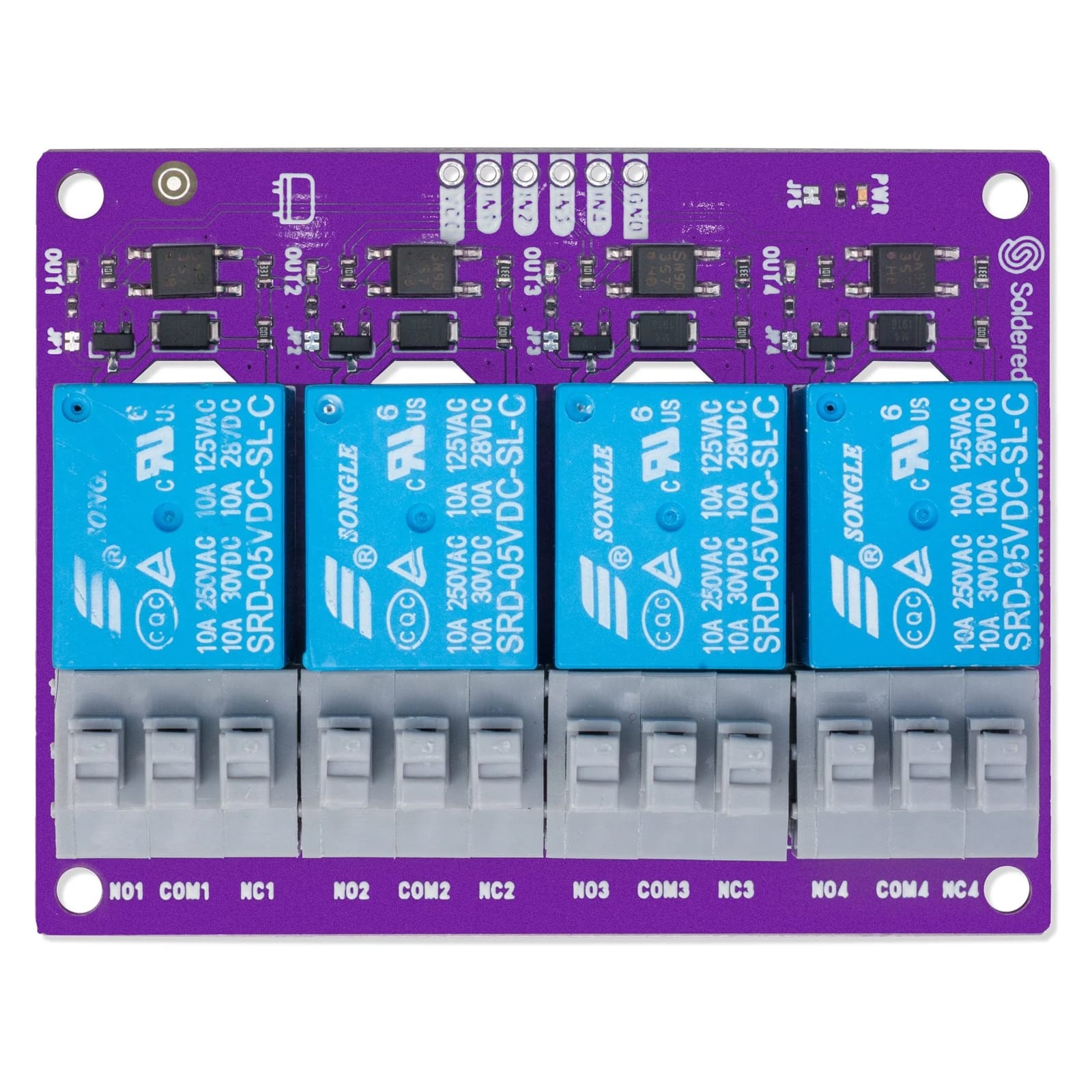 4-Channel Relay Board by Soldered Electronics - The Pi Hut