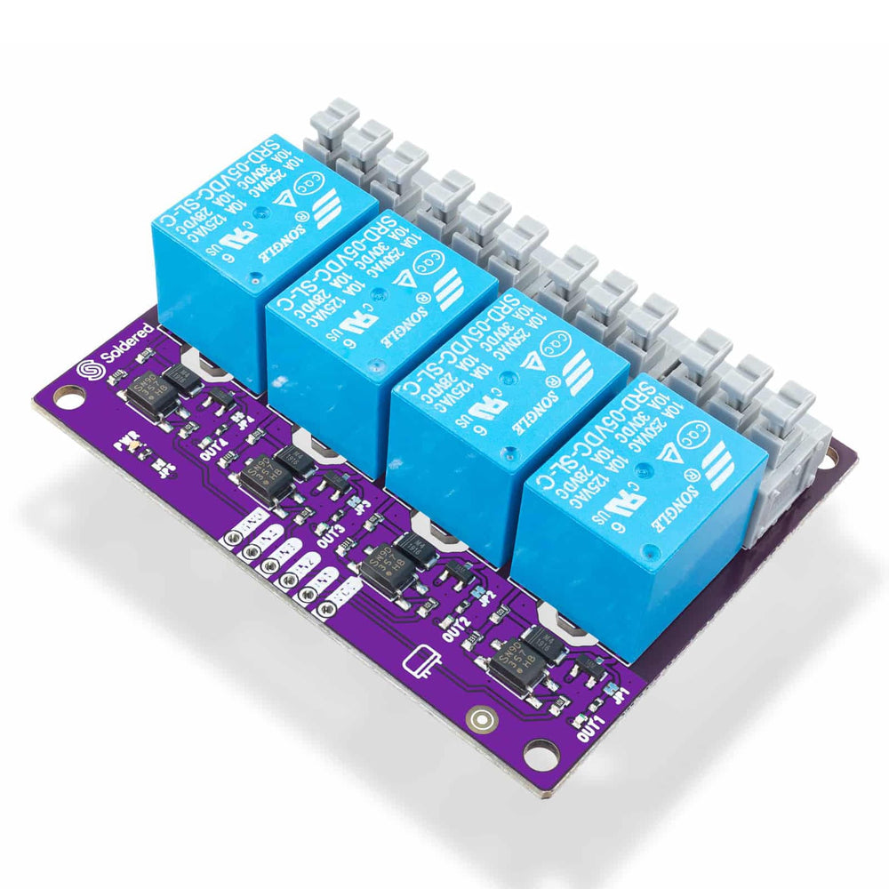 4-Channel Relay Board by Soldered Electronics - The Pi Hut