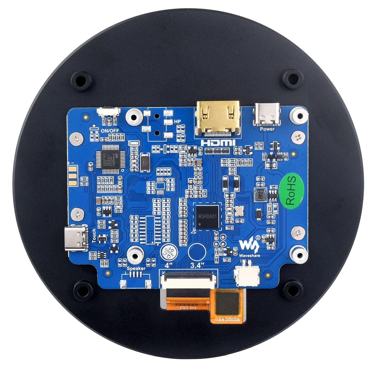 4" HDMI Round Touch Display for Raspberry Pi (720x720) - The Pi Hut