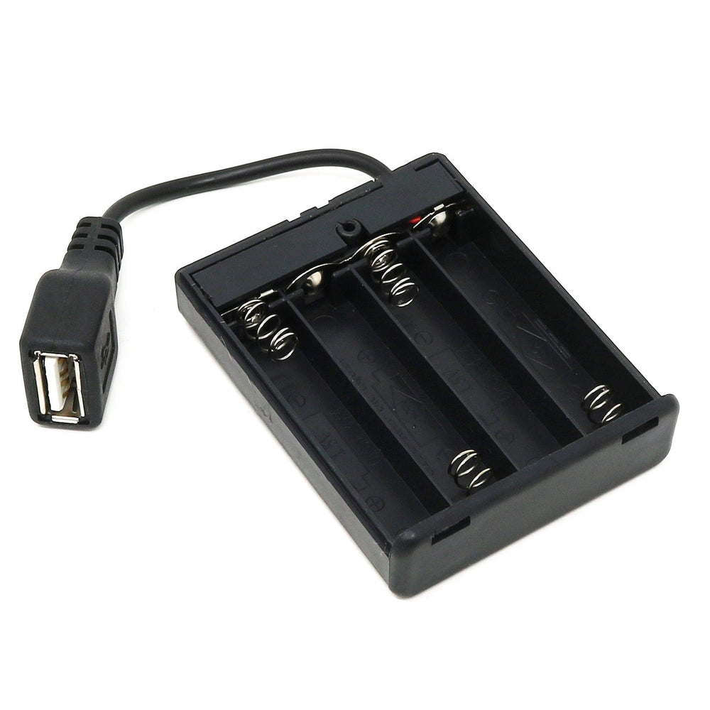 4xAAA USB Battery Holder with Cover and Switch