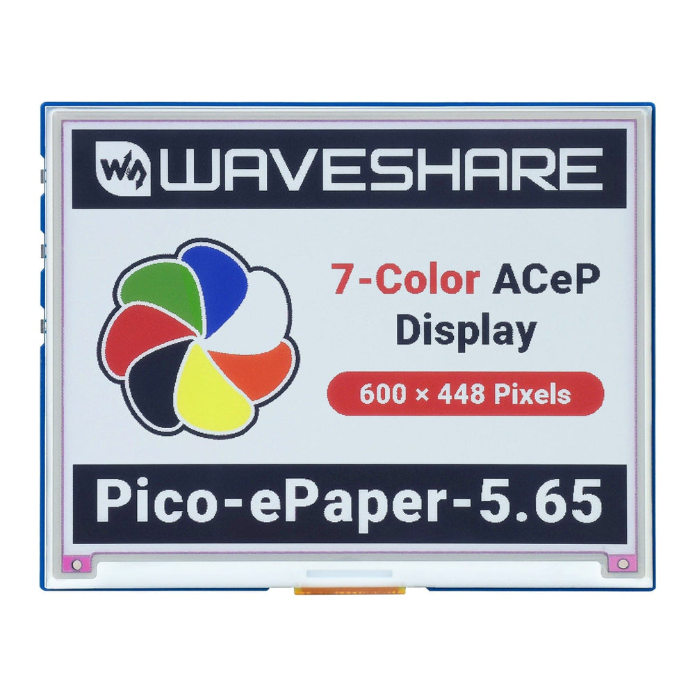 5.65" ACeP 7-Colour E-Paper Display Module for Raspberry Pi Pico - The Pi Hut
