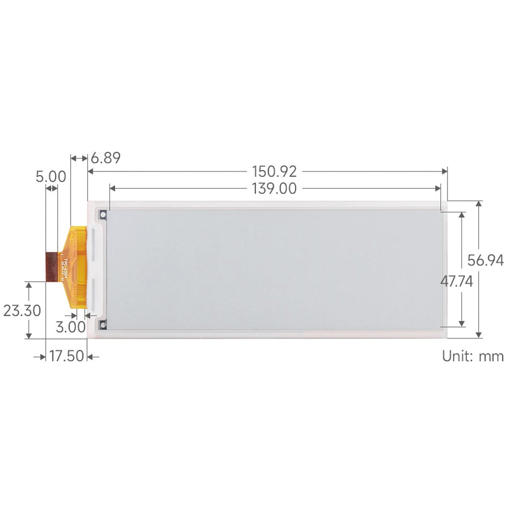 5.79" E-Paper Raw Display (792 x 272) (Black/White) - The Pi Hut