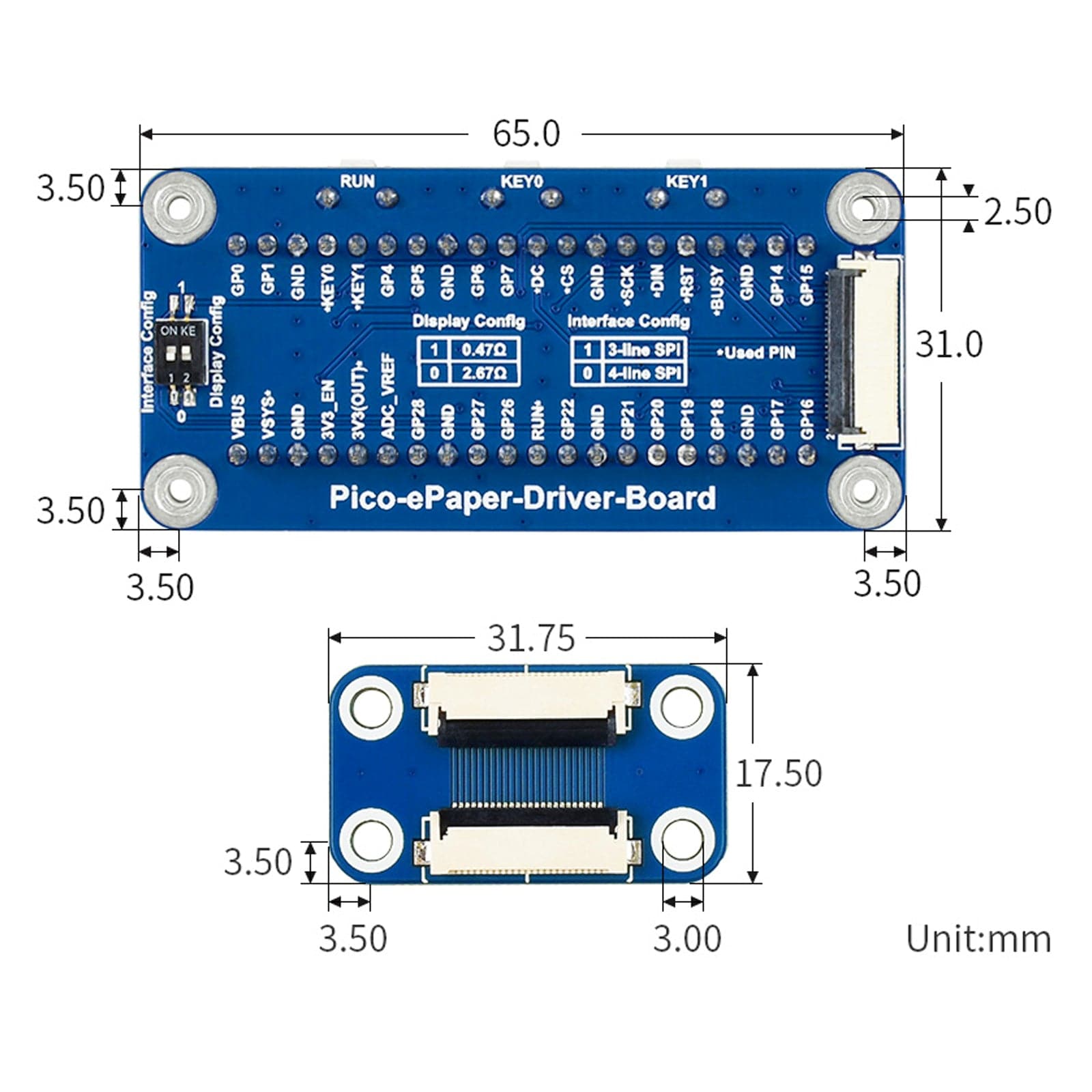 5.83" E-Paper Display Module for Raspberry Pi Pico (648×480) (Black/White) - The Pi Hut