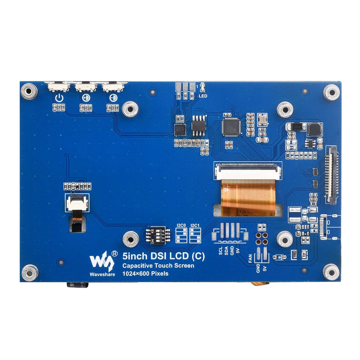 5" IPS DSI Capacitive Touch Display for Raspberry Pi (1024x600)