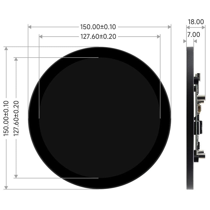 5" Round IPS HDMI Touch Display for Raspberry Pi (1080x1080) - The Pi Hut