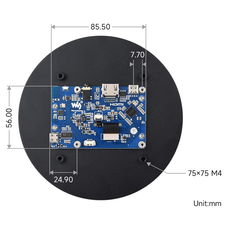 5" Round IPS HDMI Touch Display for Raspberry Pi (1080x1080) - The Pi Hut