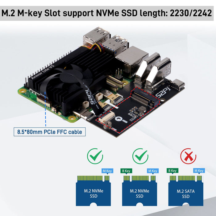 52Pi M.2 Multifunctional Adapter for Raspberry Pi 5 - The Pi Hut