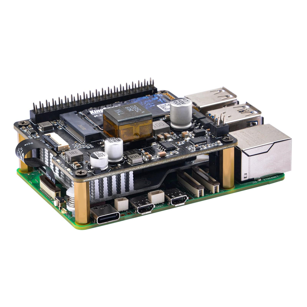 52Pi M.2 NVME M-Key PoE+ HAT for Raspberry Pi 5 - The Pi Hut
