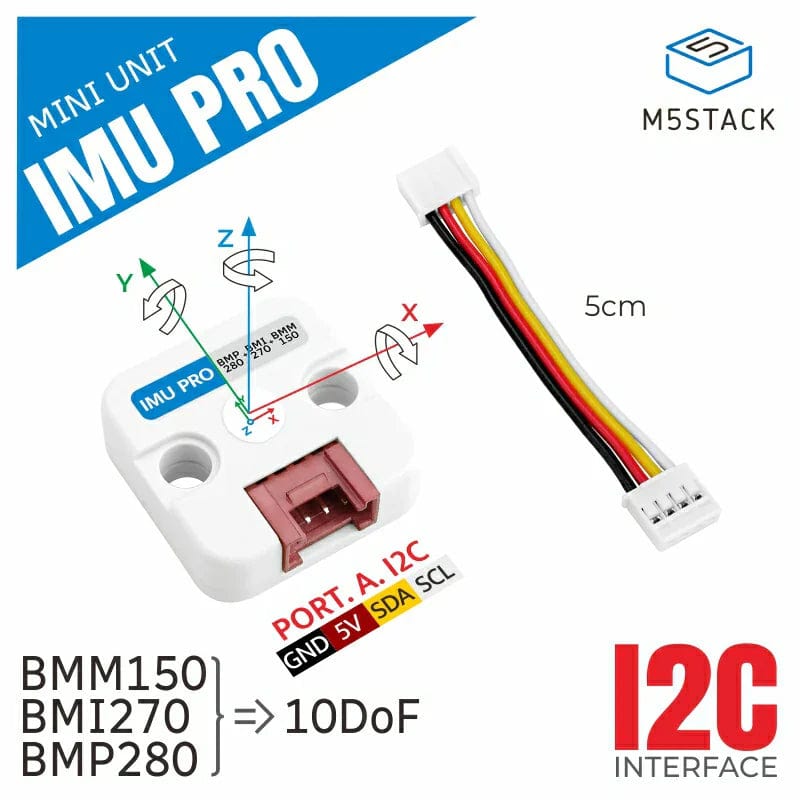 6-DoF IMU Pro Mini Unit (BMI270, BMM150, BMP280) - The Pi Hut