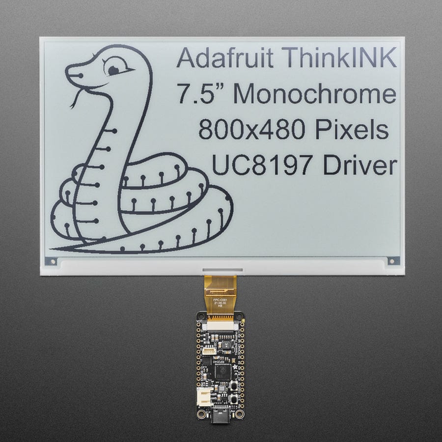7.5" 800x480 Monochrome eInk / ePaper - Bare Display - UC8197 Chipset by Adafruit - The Pi Hut