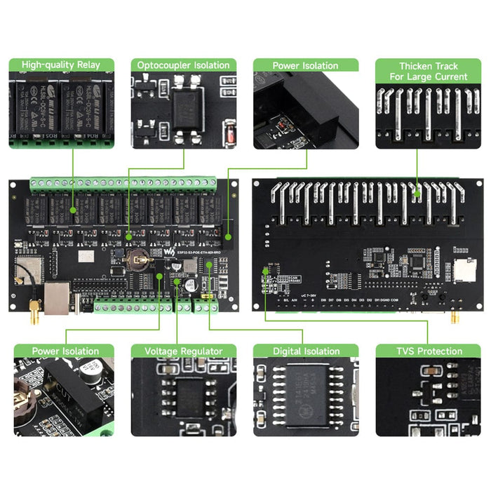 8-Channel ESP32-S3 Wi-Fi Relay Module with CAN Interface - The Pi Hut