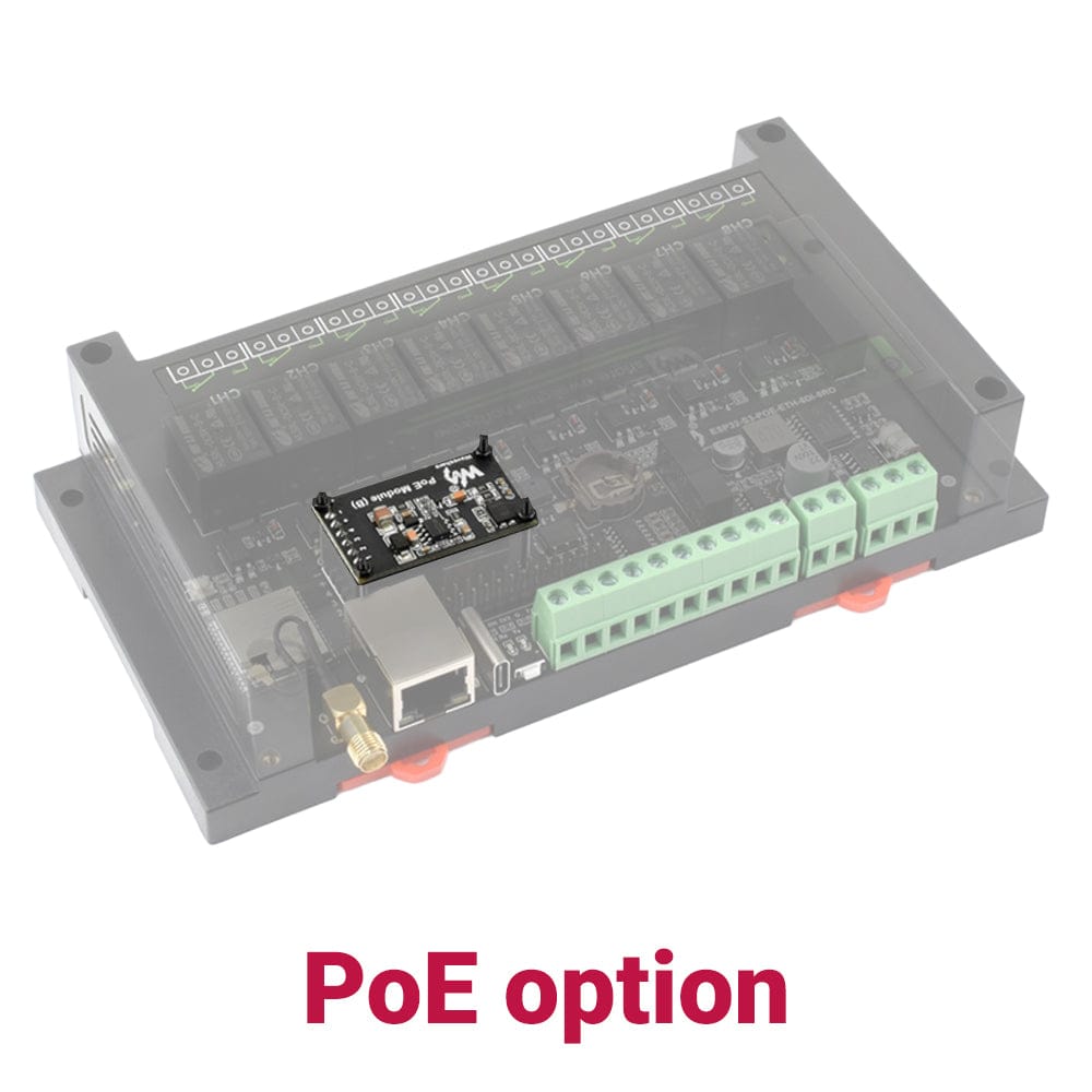 8-Channel ESP32-S3 WiFi Relay Module with RS485 (PoE Option) by Waveshare - The Pi Hut