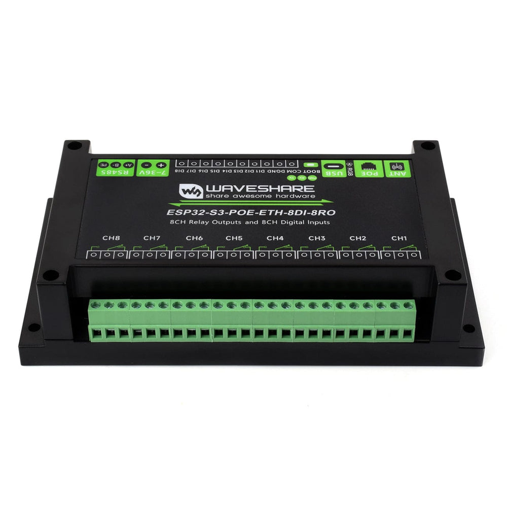 8-Channel ESP32-S3 WiFi Relay Module with RS485 (PoE Option) by Waveshare - The Pi Hut