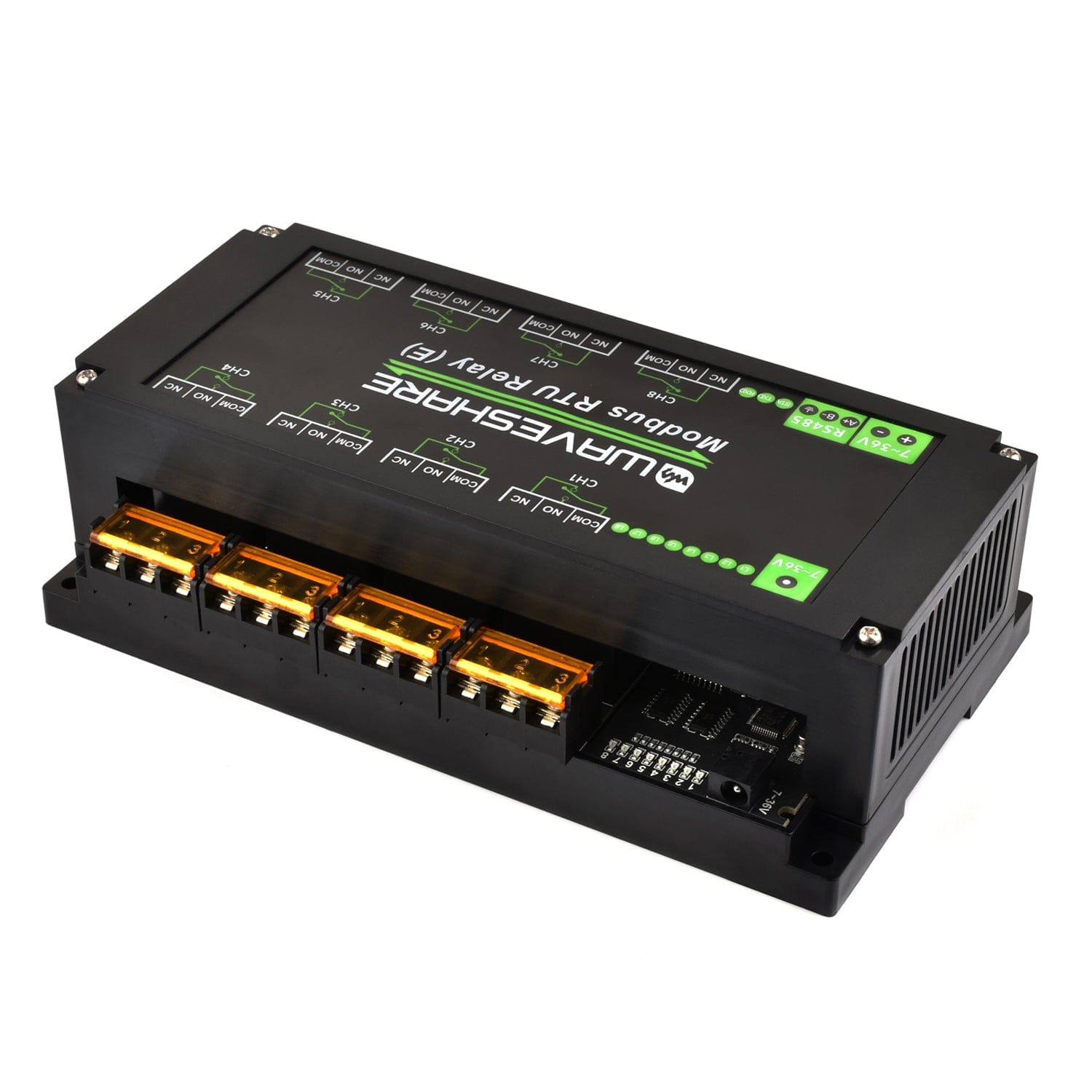 8-Channel Modbus RTU Relay Module (E) with RS-485 Interface by Waveshare - The Pi Hut