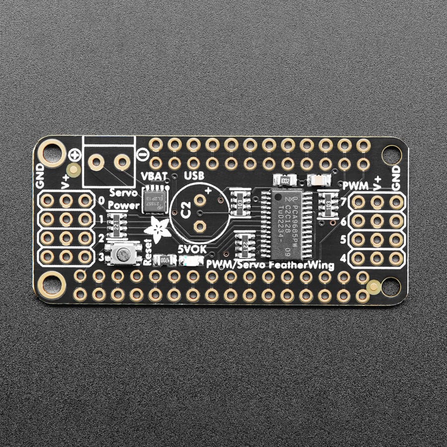 8-Channel PWM or Servo FeatherWing add-on for all Feather Boards by Adafruit - The Pi Hut