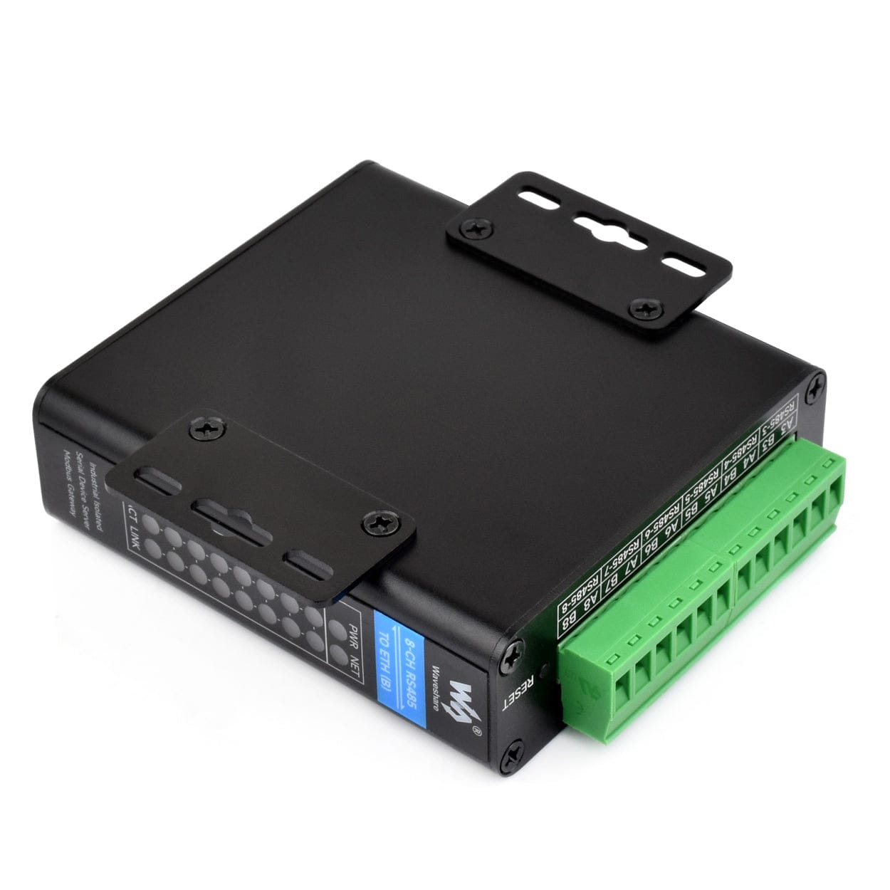 8-Channel RS485 to RJ45 Ethernet Serial Server (PoE Option) by Waveshare - The Pi Hut