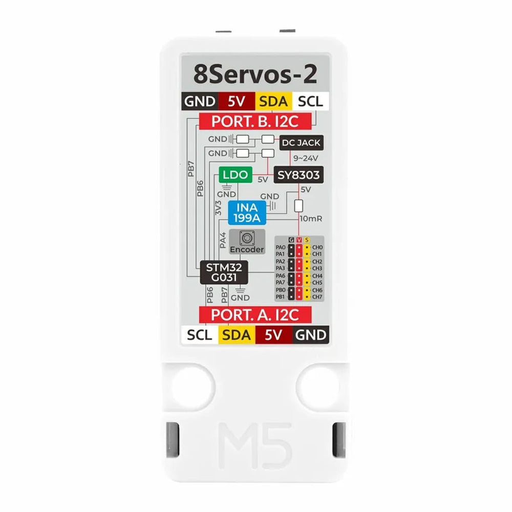 8-Channel Servo2 I2C Unit (STM32G031) by M5Stack - The Pi Hut