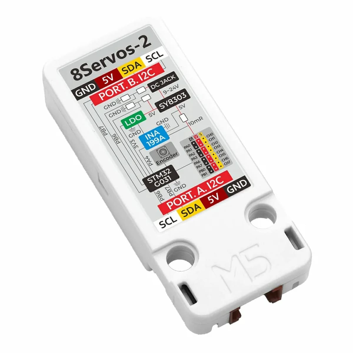 8-Channel Servo2 I2C Unit (STM32G031) by M5Stack - The Pi Hut
