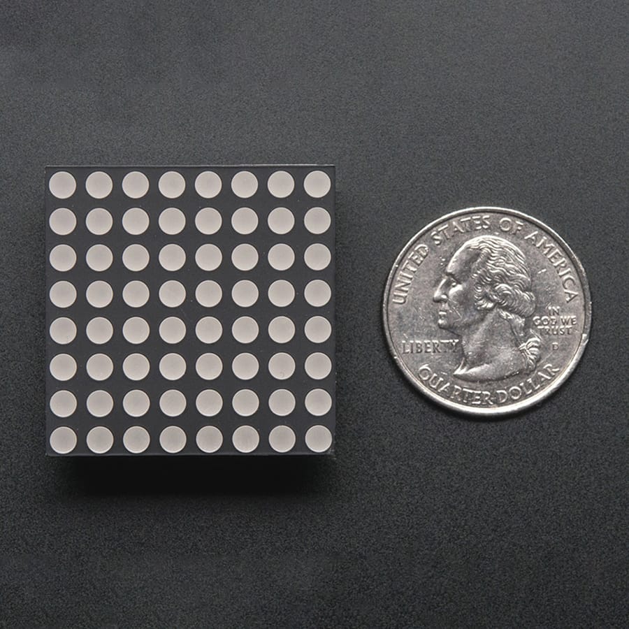 8x8 Ultra Bright Yellow-Orange LED Matrix (KWM-30881CUYB) (Small 1.2") by Adafruit - The Pi Hut