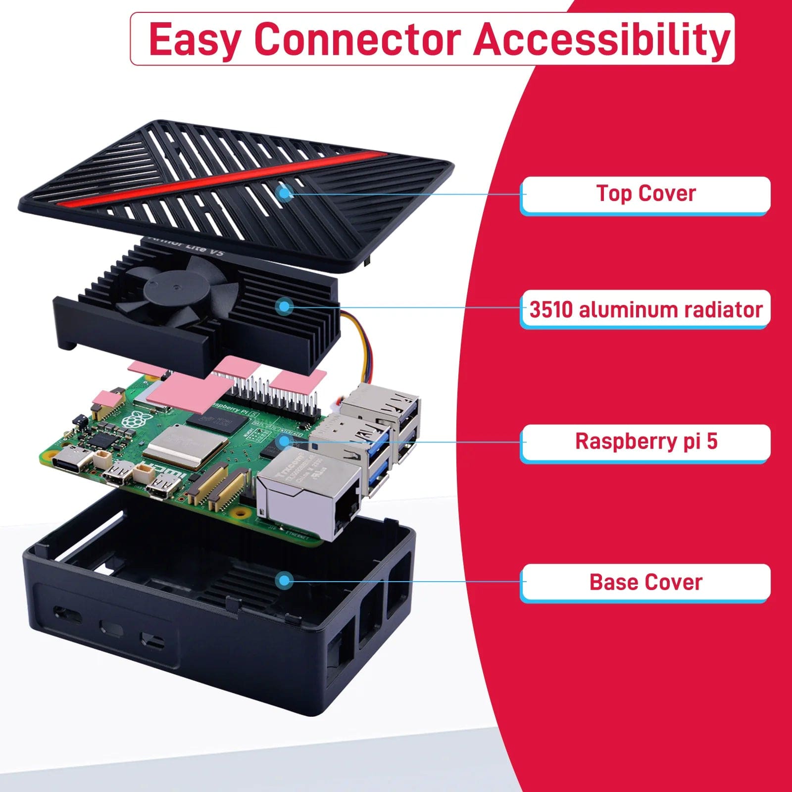 ABS Fan Case for Raspberry Pi 5 - The Pi Hut