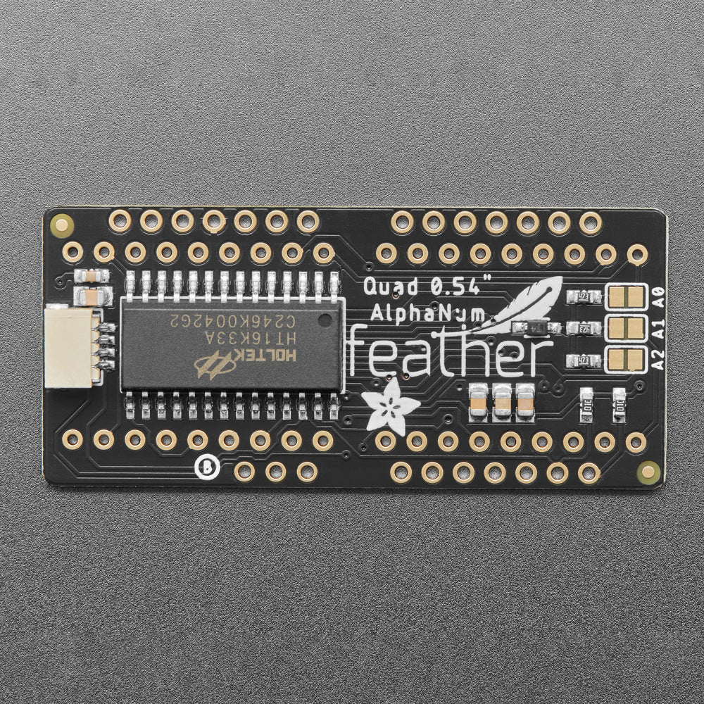 Adafruit 0.54" Quad Alphanumeric FeatherWing Display - Green by Adafruit - The Pi Hut