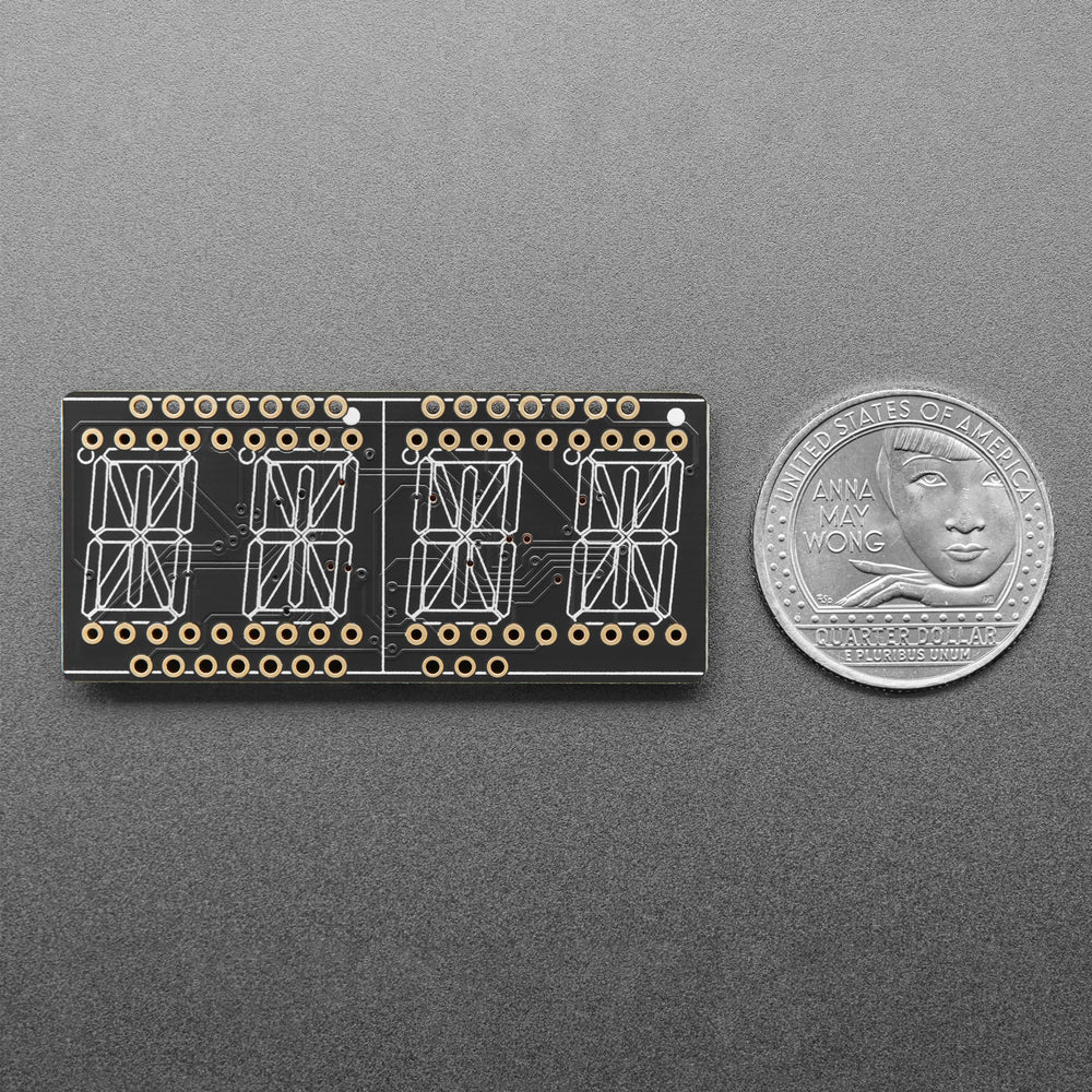 Adafruit 0.54" Quad Alphanumeric FeatherWing Display - Green by Adafruit - The Pi Hut