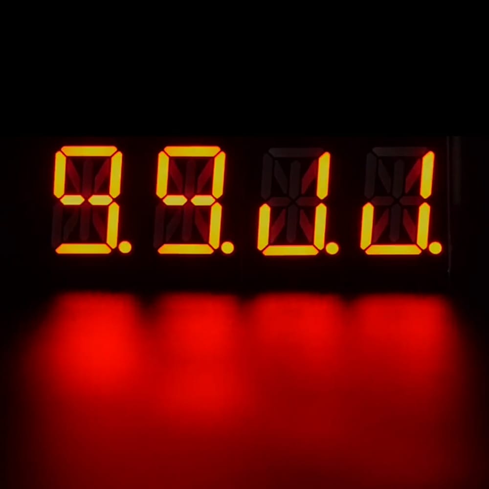 Adafruit 0.54" Quad Alphanumeric FeatherWing Display - Red by Adafruit - The Pi Hut