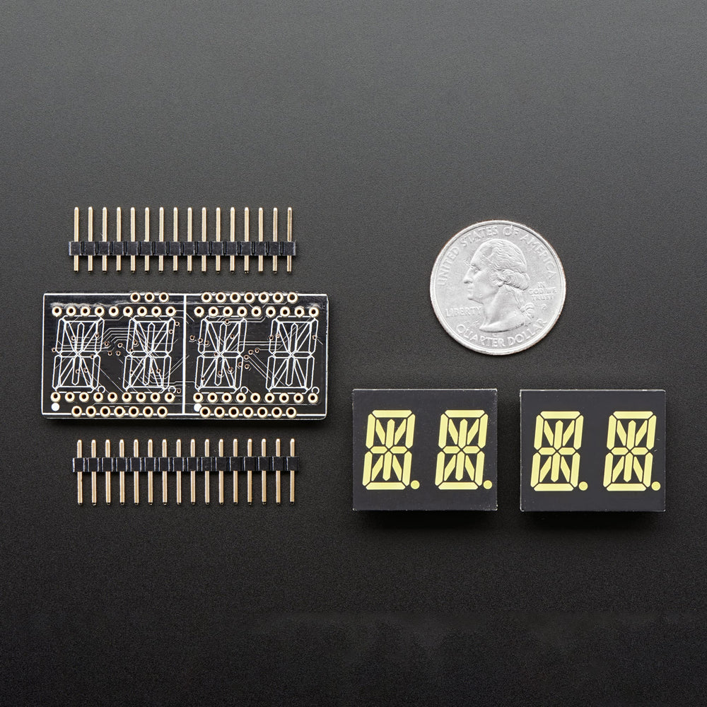 Adafruit 0.54" Quad Alphanumeric FeatherWing Display - White by Adafruit - The Pi Hut