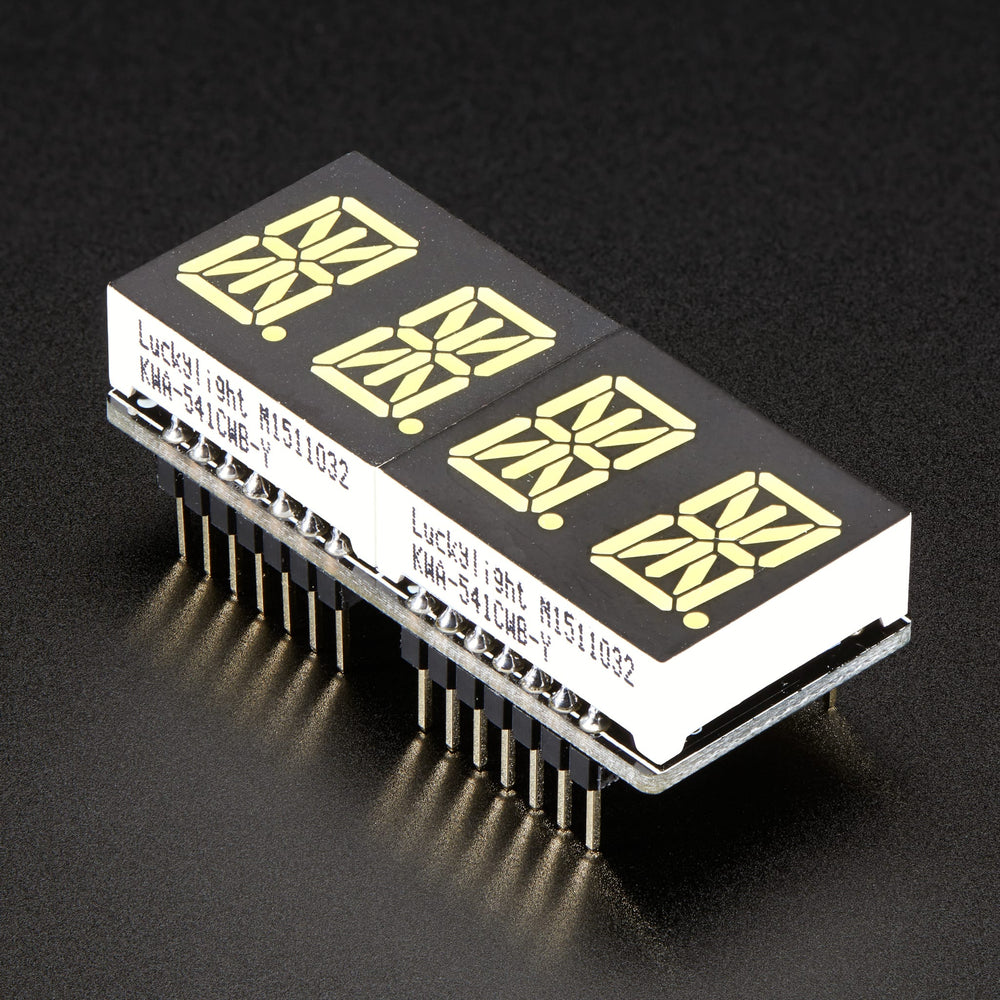 Adafruit 0.54" Quad Alphanumeric FeatherWing Display - White by Adafruit - The Pi Hut