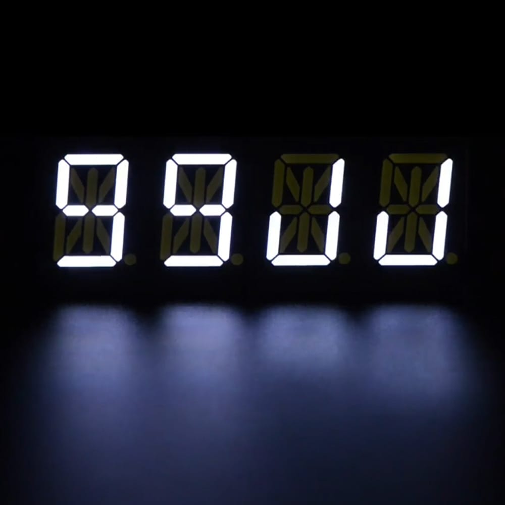 Adafruit 0.54" Quad Alphanumeric FeatherWing Display - White by Adafruit - The Pi Hut