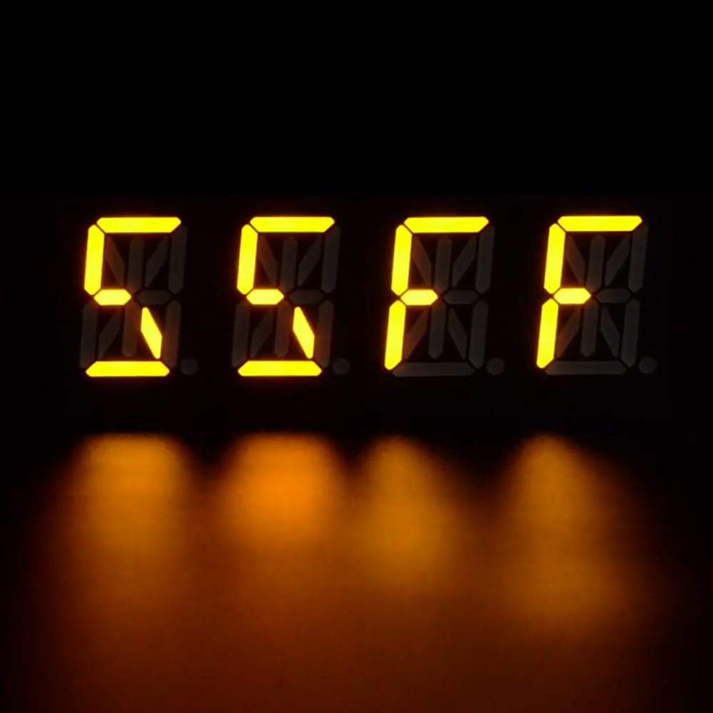 Adafruit 0.54" Quad Alphanumeric FeatherWing Display - Yellow by Adafruit - The Pi Hut