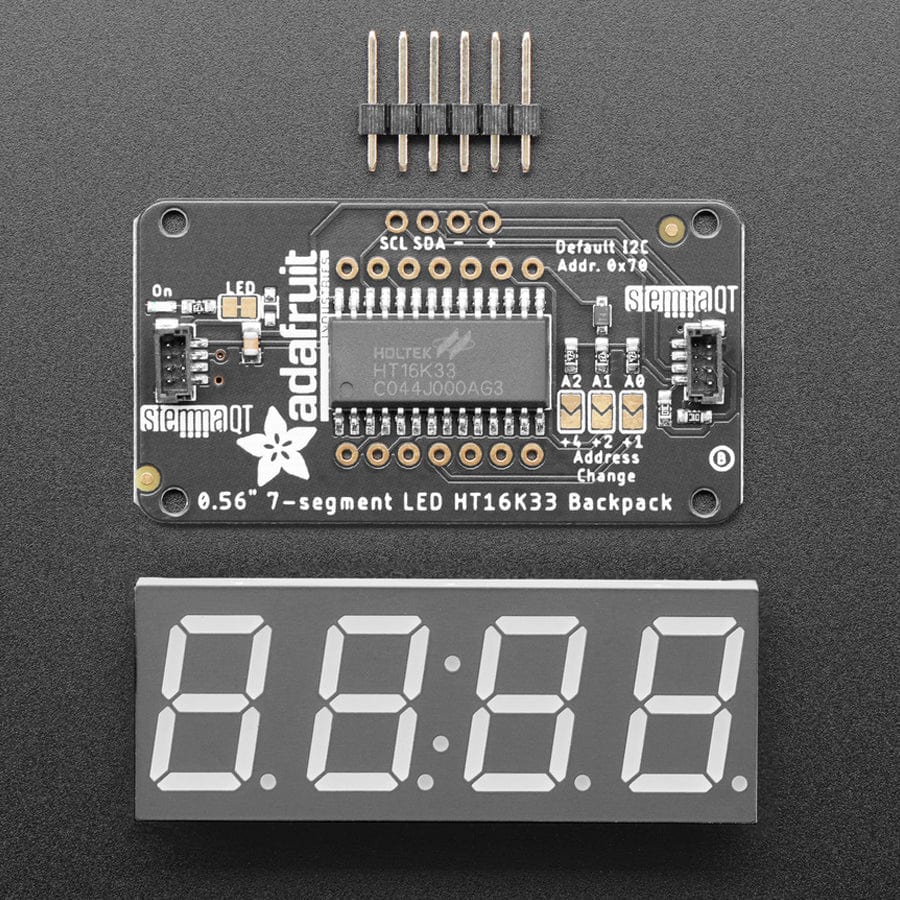 Adafruit 0.56" 4-Digit 7-Segment Display w/I2C Backpack - White