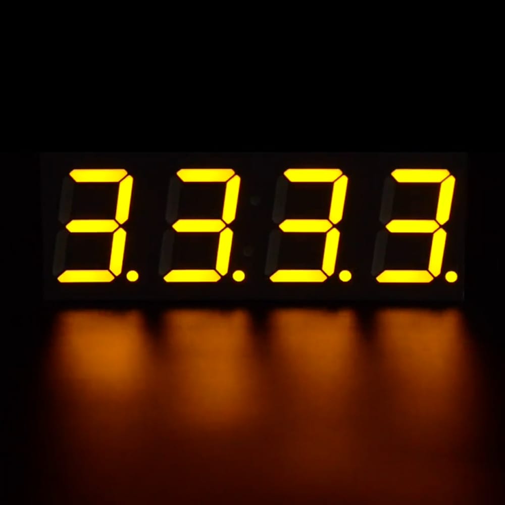 Adafruit 0.56" 4-Digit 7-Segment FeatherWing Display - Yellow by Adafruit - The Pi Hut