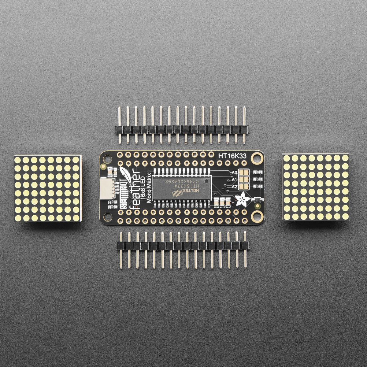 Adafruit 0.8" 8x16 LED Matrix FeatherWing Display Kit - White by Adafruit - The Pi Hut
