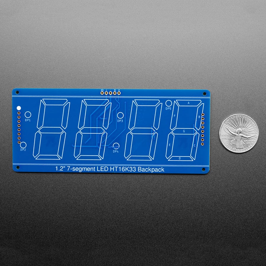 Adafruit 1.2" 4-Digit 7-Segment Display w/I2C Backpack - Red - The Pi Hut