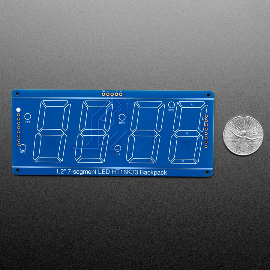 Adafruit 1.2" 4-Digit 7-Segment Display with an I2C Backpack - Yellow