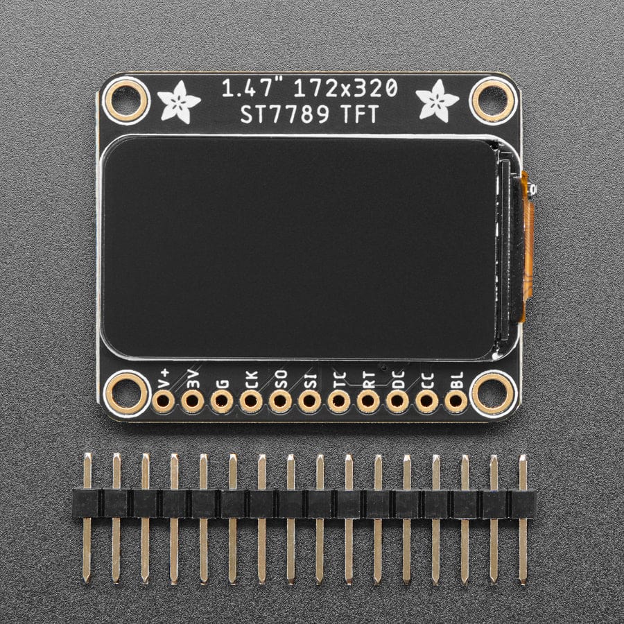 Adafruit 1.47" 320x172 Round Rectangle Color IPS TFT Display (ST7789) - The Pi Hut