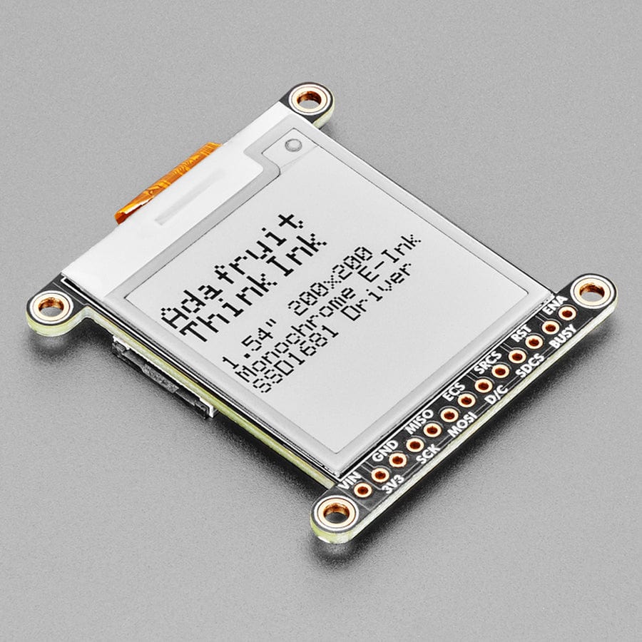 Adafruit 1.54" Monochrome eInk / ePaper Display with SRAM (200x200 with SSD1608) - The Pi Hut