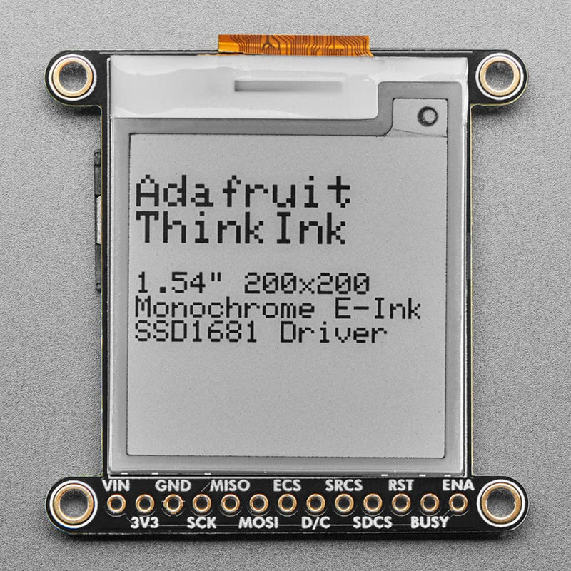 Adafruit 1.54" Monochrome eInk / ePaper Display with SRAM (200x200 with SSD1608) - The Pi Hut