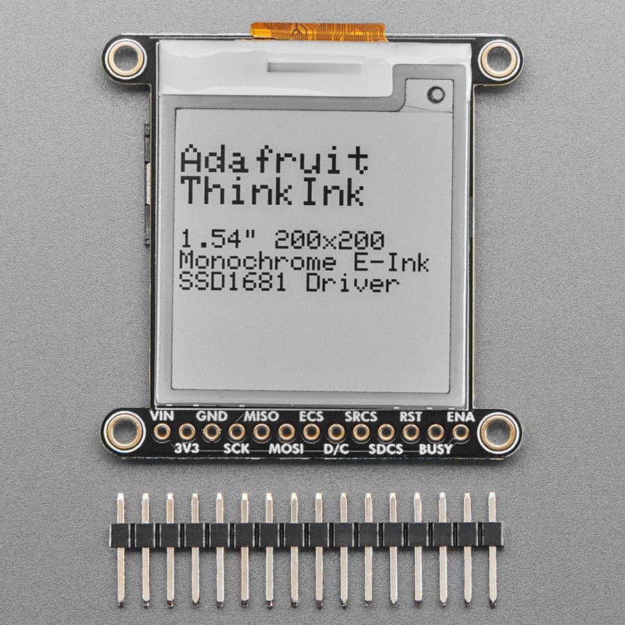 Adafruit 1.54" Monochrome eInk / ePaper Display with SRAM (200x200 with SSD1608) - The Pi Hut