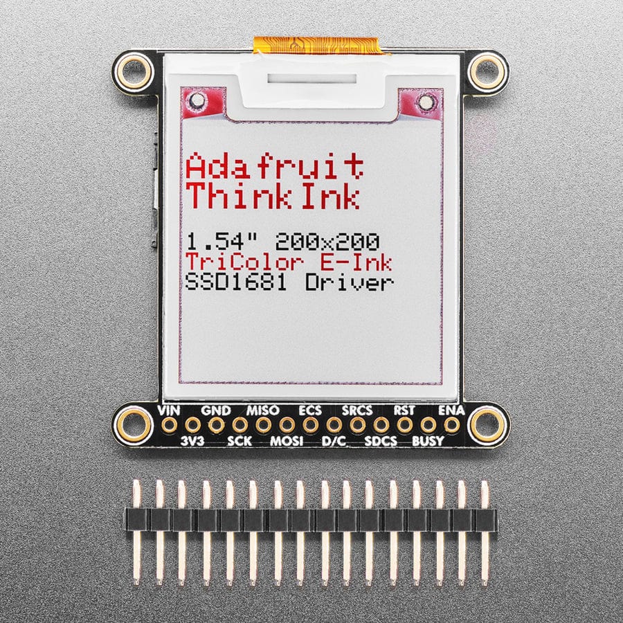 Adafruit 1.54" Tri-Colour eInk / ePaper Display with SRAM - 200 x 200 with SSD1681 and EYESPI - The Pi Hut