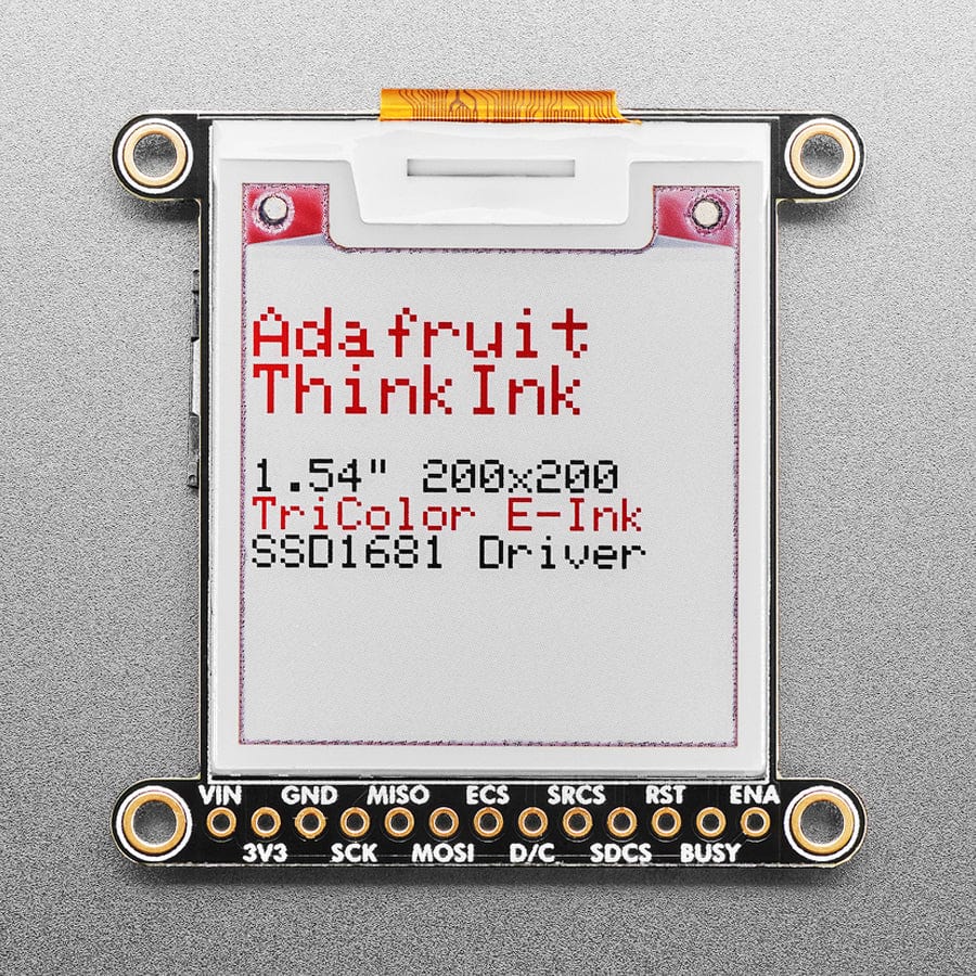 Adafruit 1.54" Tri-Colour eInk / ePaper Display with SRAM - 200 x 200 with SSD1681 and EYESPI - The Pi Hut