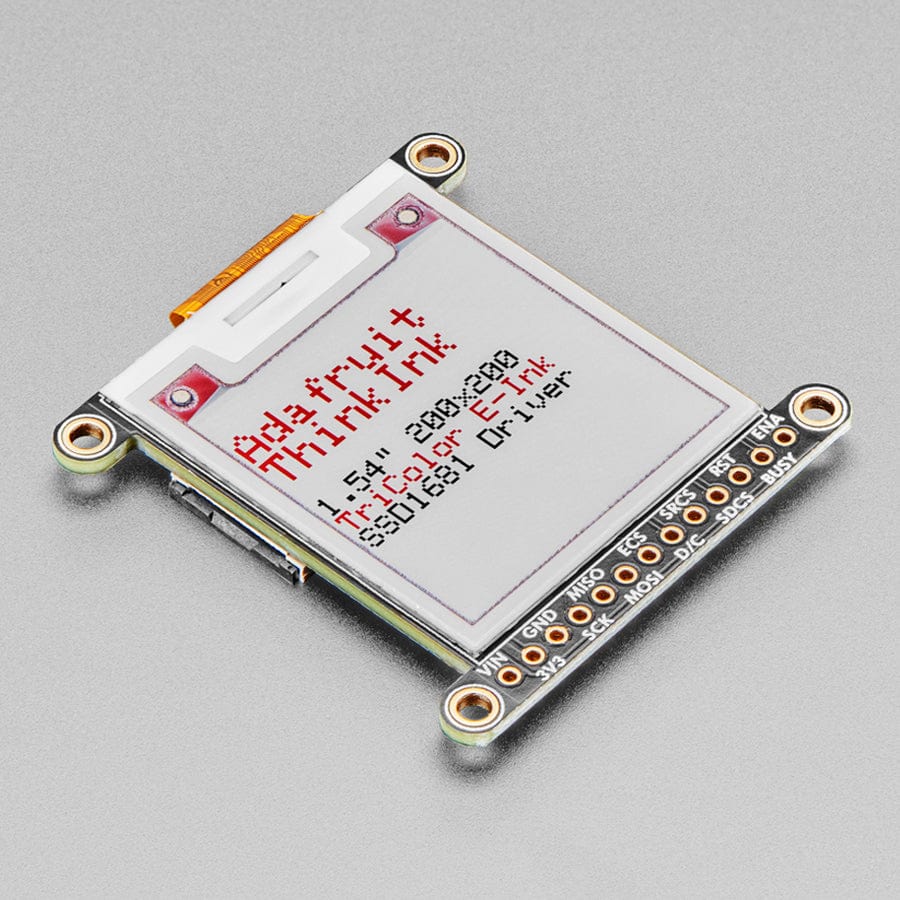 Adafruit 1.54" Tri-Colour eInk / ePaper Display with SRAM - 200 x 200 with SSD1681 and EYESPI - The Pi Hut