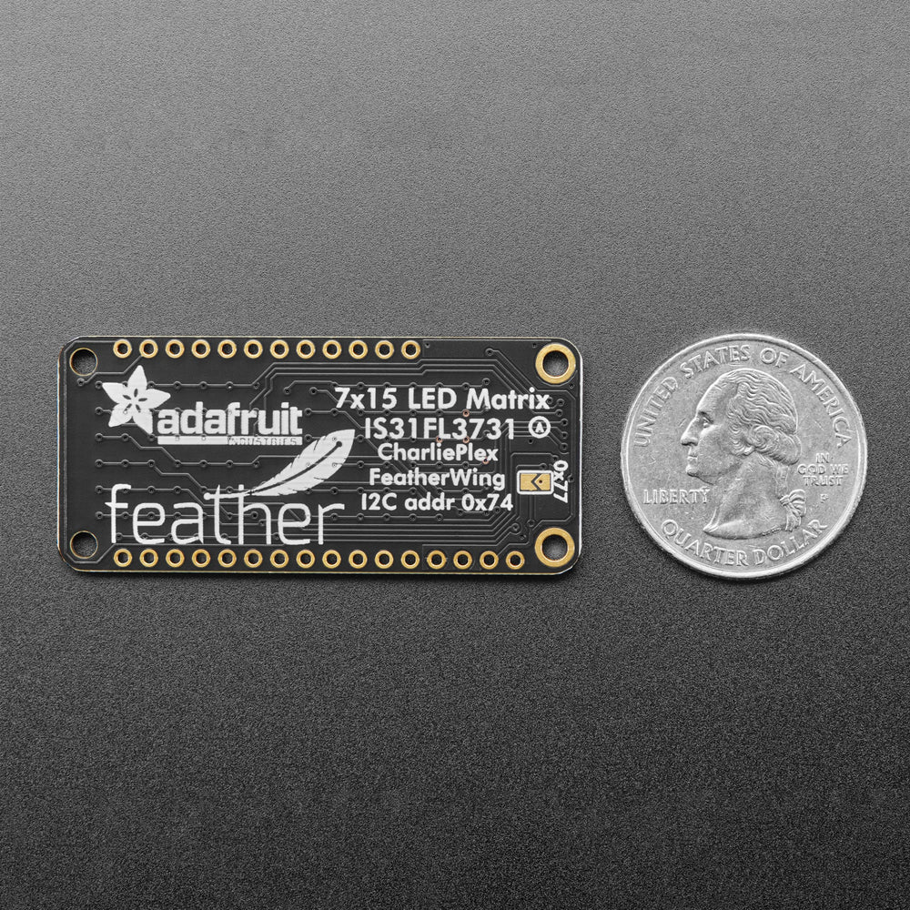 Adafruit 15x7 CharliePlex LED Matrix Display FeatherWing - Red by Adafruit - The Pi Hut
