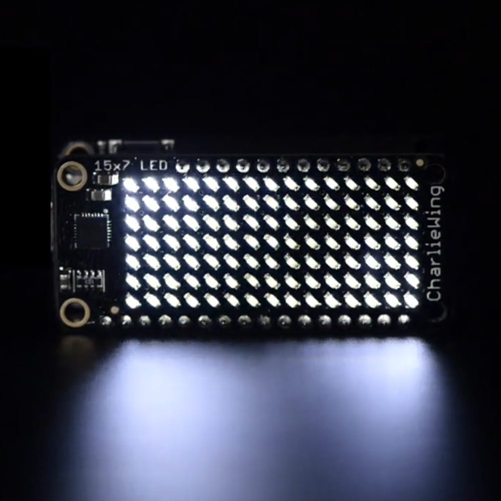Adafruit 15x7 CharliePlex LED Matrix FeatherWing - Cool White by Adafruit - The Pi Hut