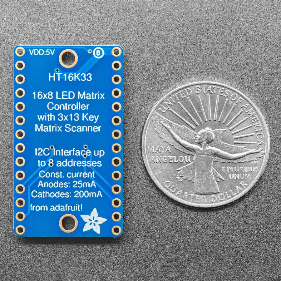 Adafruit 16 x 8 LED Matrix Driver Backpack -  HT16K33 Breakout - The Pi Hut