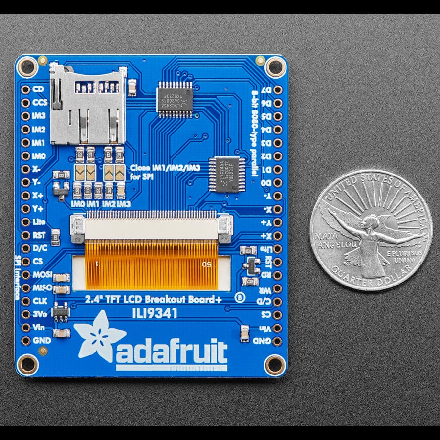 Adafruit 2.4" TFT LCD with Touchscreen Breakout w/MicroSD Socket (ILI9341) by Adafruit - The Pi Hut