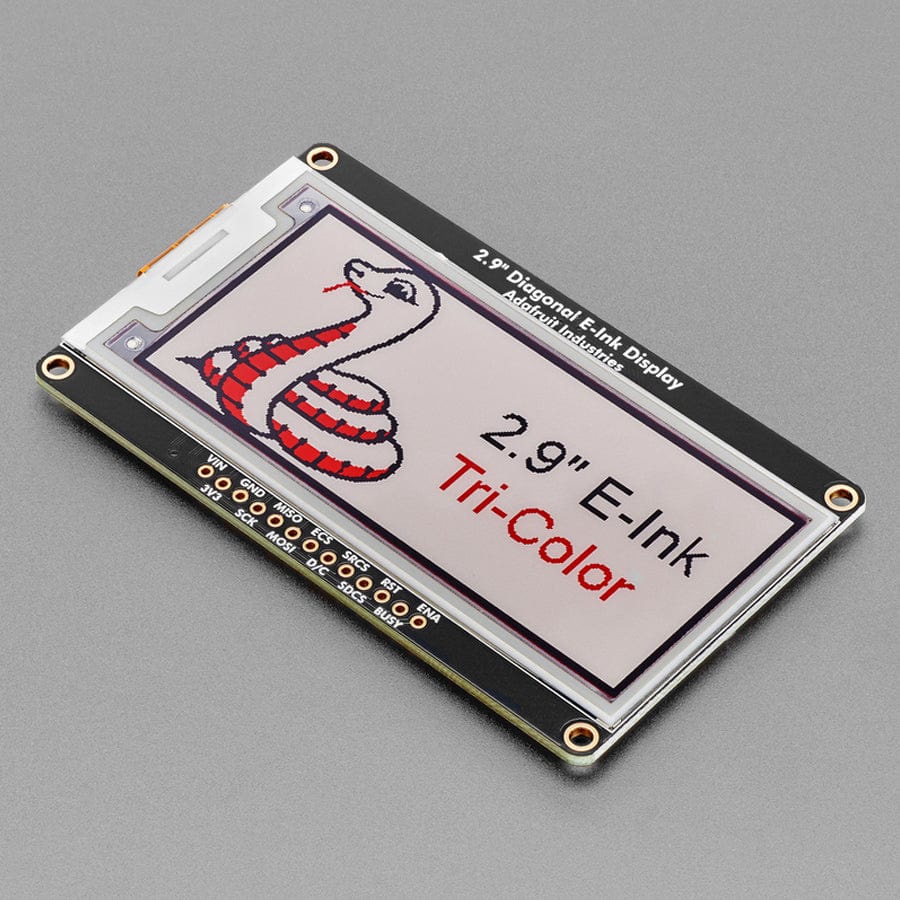 Adafruit 2.9" Red/Black/White eInk Display Breakout - THINK INK - UC8151D Chipset