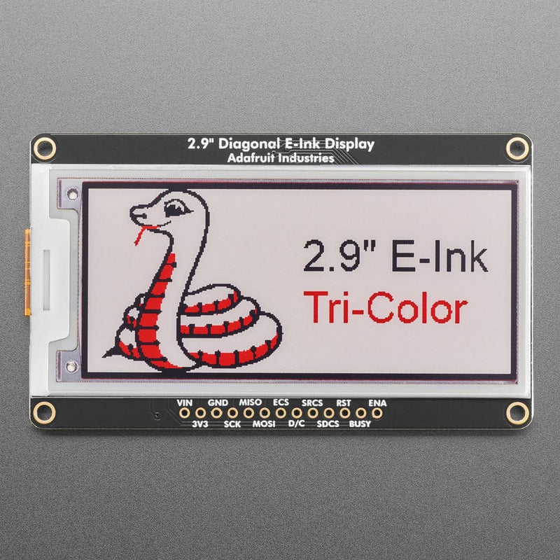 Adafruit 2.9" Red/Black/White eInk Display Breakout - THINK INK - UC8151D Chipset